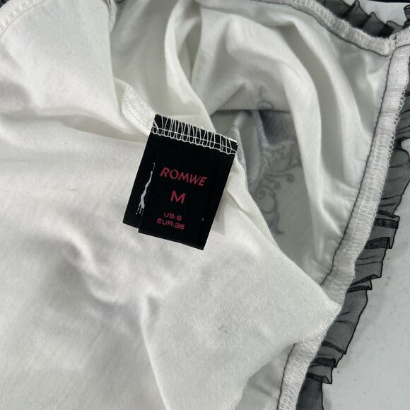 Romwe‎ Crop Tank Top Womens M The Corpse Bride Feminine Fairycore Y2K - Picture 6 of 7